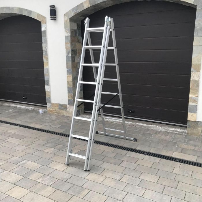 Лестница 3-секционная универсальная Drabest BASIC 3х8