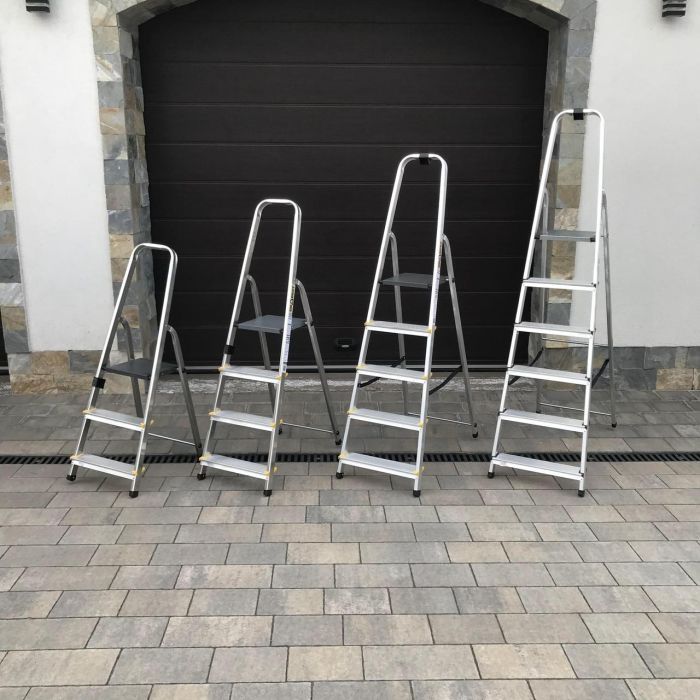 Односторонняя алюминиевая лестница Drabest PRO 5-ступенчатая 150 кг