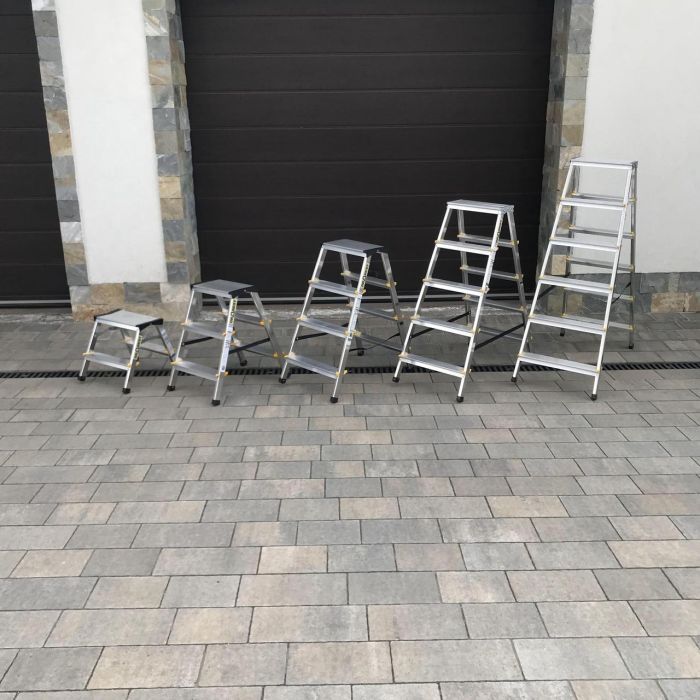 Двостороння алюмінієва драбина Drabest PRO 2х6 150 кг