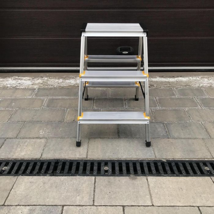 Двухсторонняя алюминиевая лестница Drabest PRO 2х3 150 кг