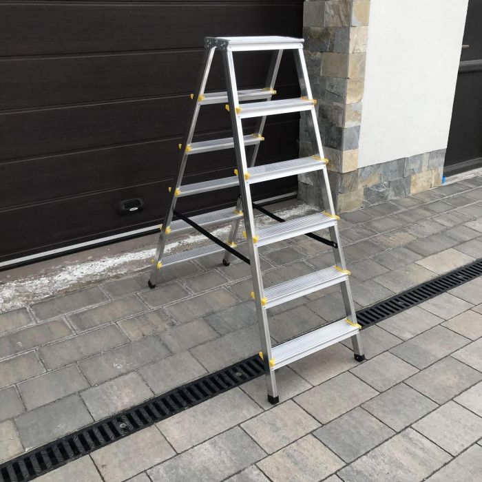 Двухсторонняя алюминиевая лестница Drabest PRO 2х6 150 кг