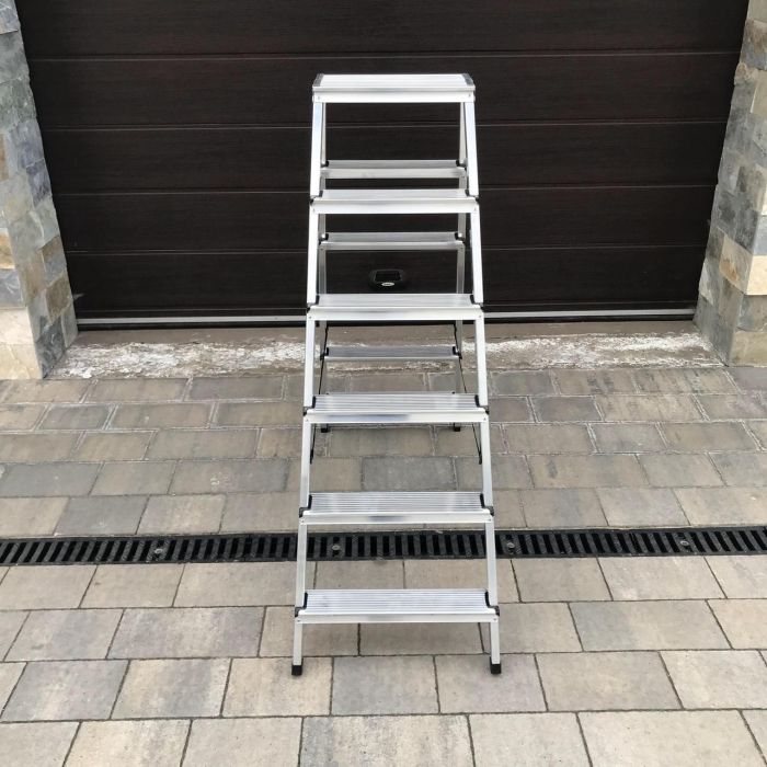 Двухсторонняя алюминиевая лестница Drabest BASIC 2х6 125 кг