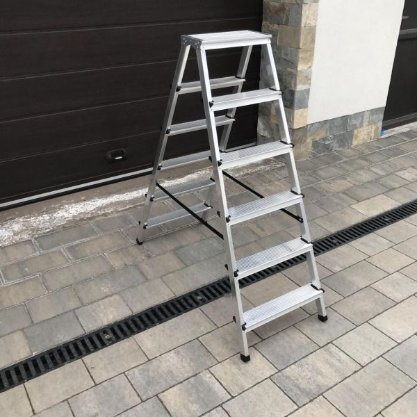 Двухсторонняя алюминиевая лестница Drabest BASIC 2х6 125 кг