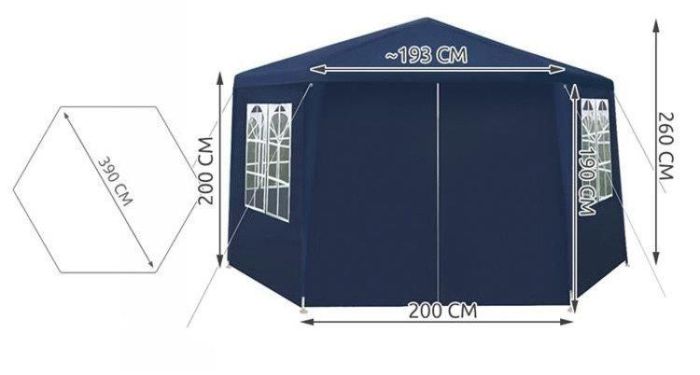 Садовий павільйон 6-секційний Holla 2х2х2 м Білий