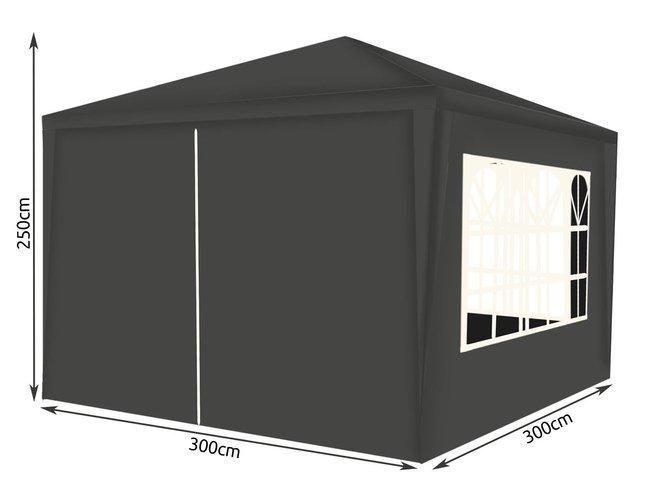 Садовый павильон Malatec 3х3 м 4 стенки Серый