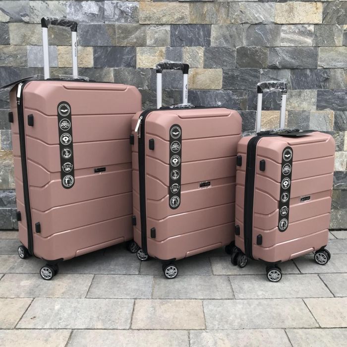 Валіза дорожня середня з поліпропілену Wings PP05 M Рожеве золото