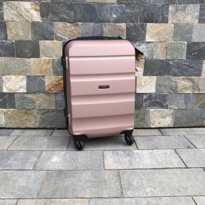 Чемодан дорожный малый Wings AT01 S Розовое золото