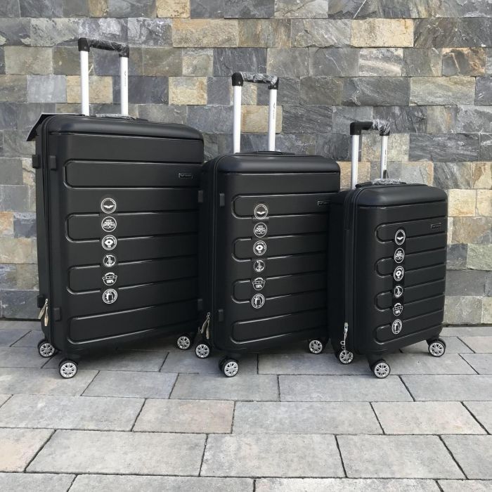 Валіза дорожня велика з поліпропілену Wings DQ181-03 L  Чорний