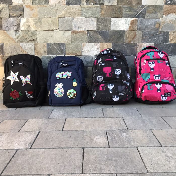 Рюкзак шкільний дитячий з пеналом Wings PATCHES Чорний