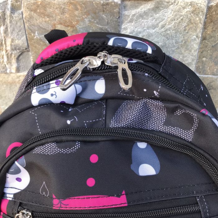 Рюкзак школьный детский с пеналом Wings PANDA Черный