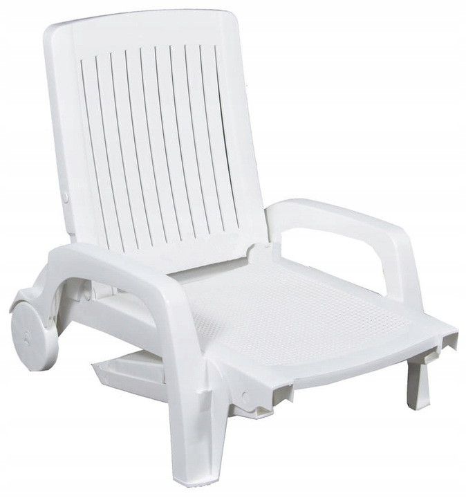 Садовый шезлонг пластиковый OLER Белый