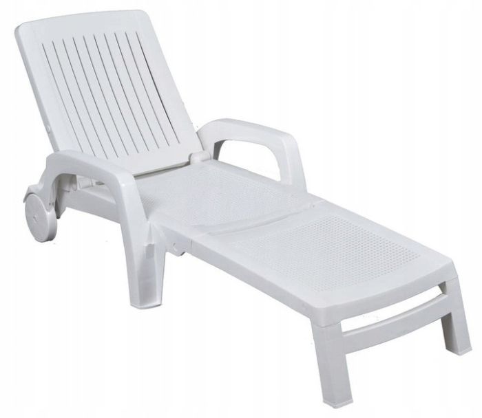 Садовый шезлонг пластиковый OLER Белый