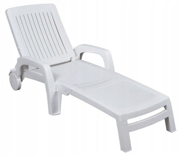 Садовый шезлонг пластиковый OLER Белый