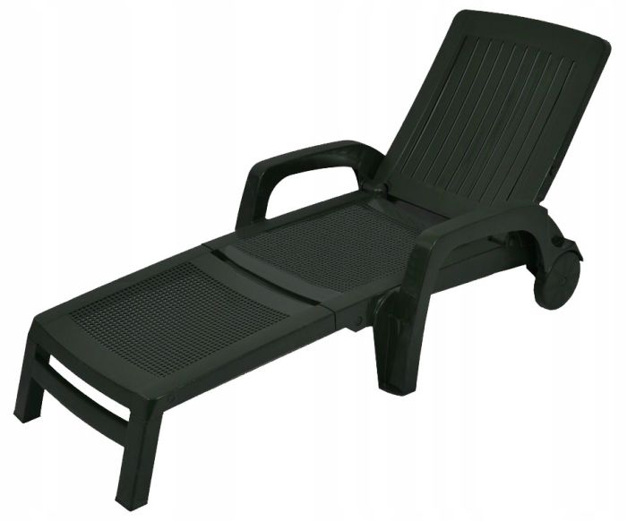 Садовый шезлонг пластиковый OLER Зеленый
