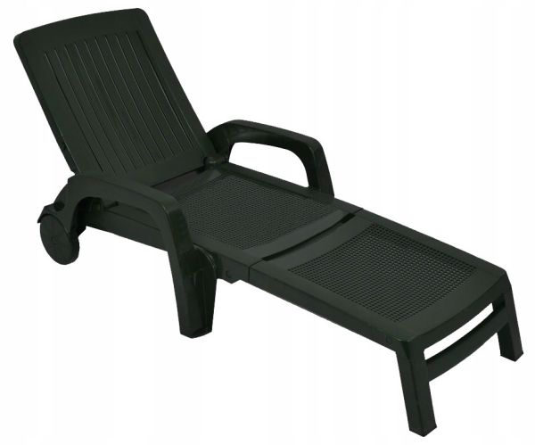 Садовый шезлонг пластиковый OLER Зеленый