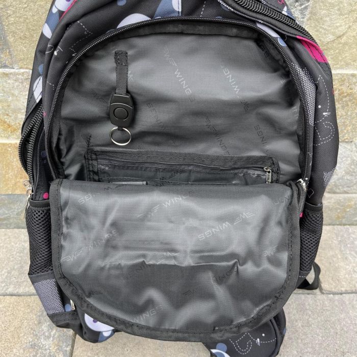 Рюкзак шкільний дитячий з пеналом Wings PANDA Чорний