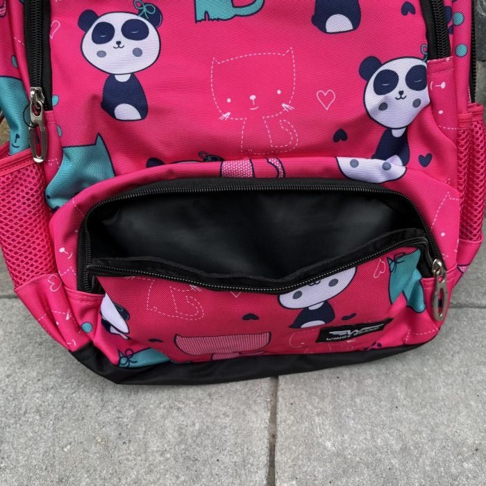 Рюкзак шкільний дитячий з пеналом Wings PANDA Рожевий
