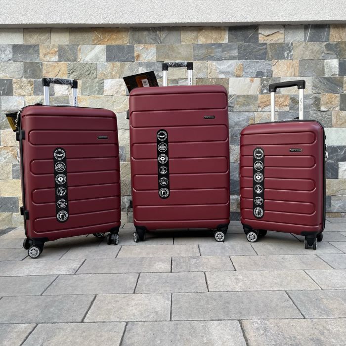 Валіза дорожня середня з поліпропілену Wings DQ181-03 M Бордовий