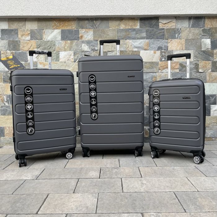 Чемодан дорожный средний из полипропилена Wings DQ181-03 M Графитовый