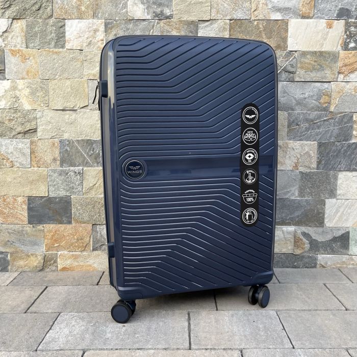 Чемодан дорожный большой из полипропилена Wings DQ181-04 L Синий
