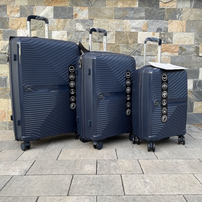 Чемодан дорожный большой из полипропилена Wings DQ181-04 L Синий