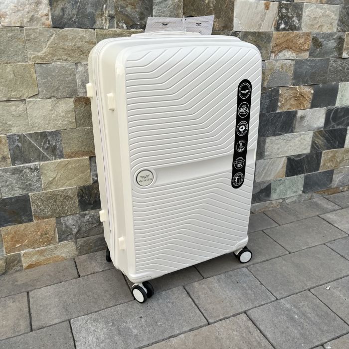 Валіза дорожня велика з поліпропілену Wings DQ181-04 L Білий