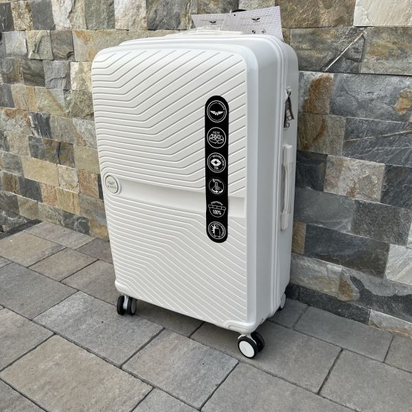 Валіза дорожня велика з поліпропілену Wings DQ181-04 L Білий