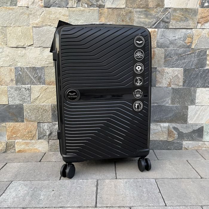 Валіза дорожня середня з поліпропілену Wings DQ181-04 M Чорний