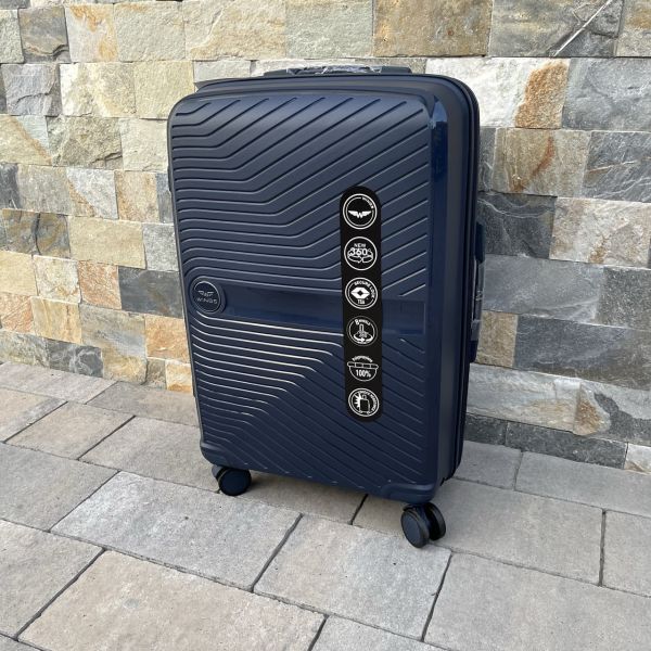 Чемодан дорожный средний из полипропилена Wings DQ181-04 M Синий