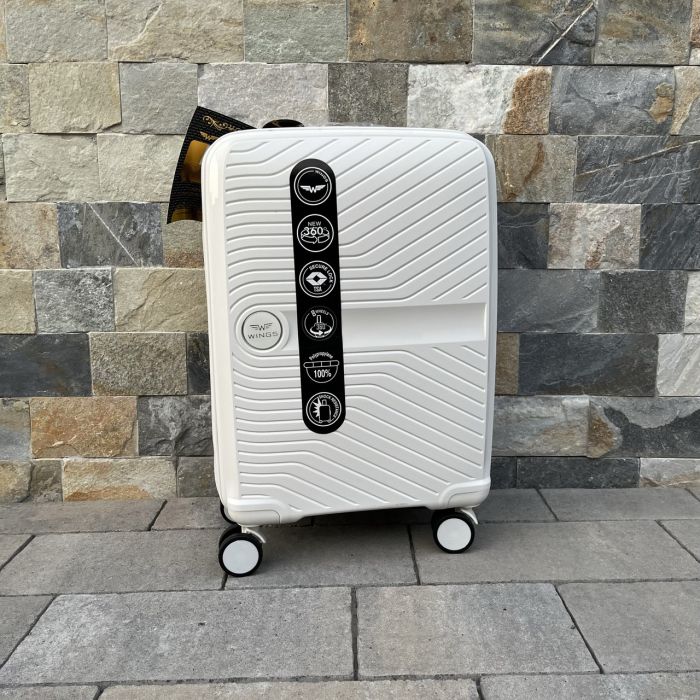Чемодан дорожный малый из полипропилена Wings DQ181-04 S Белый