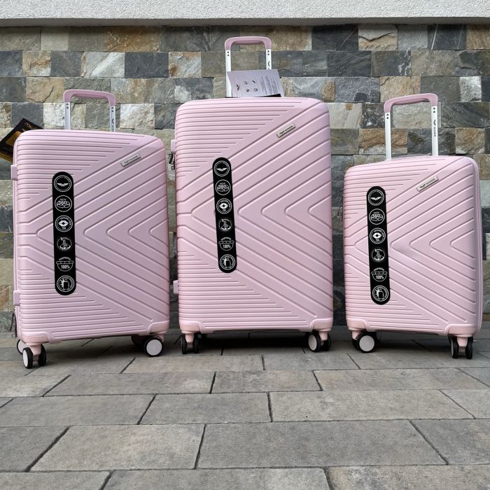 Валіза дорожня середня з поліпропілену Wings DQ181-05 M Рожевий