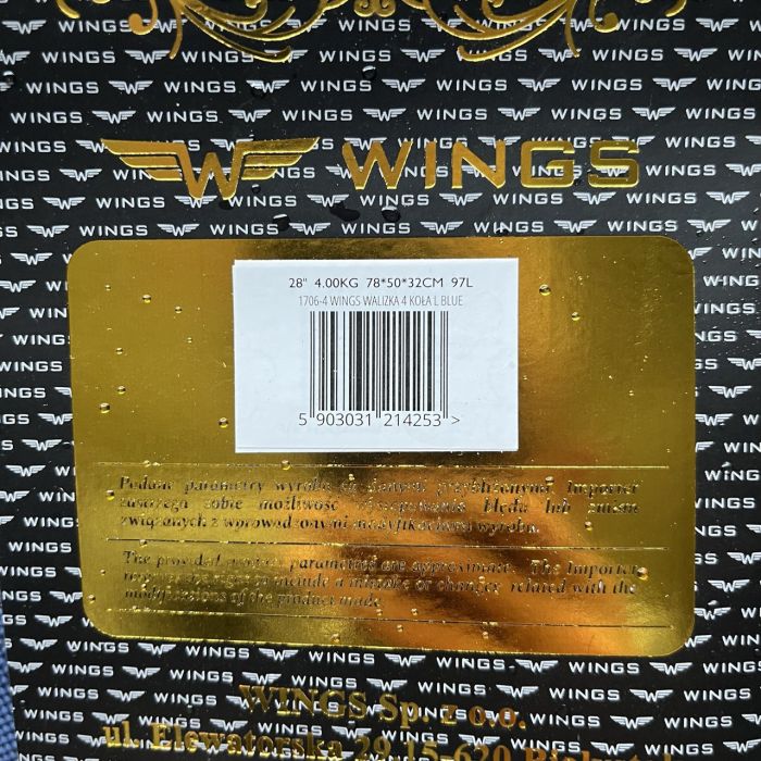 Валіза тканинна велика Wings 1706 L Синій