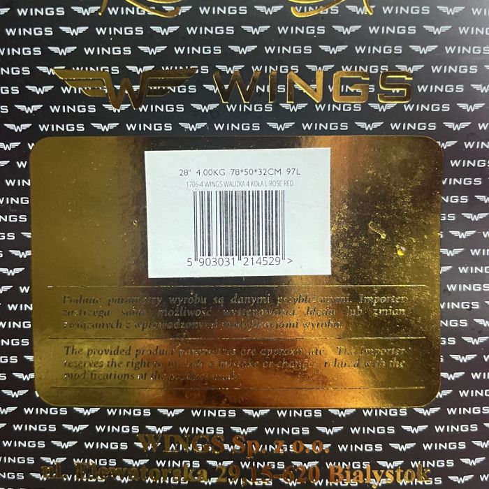 Валіза тканинна велика Wings 1706 L Рожевий