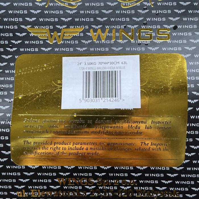 Валіза тканинна середня Wings 1706 M Синій