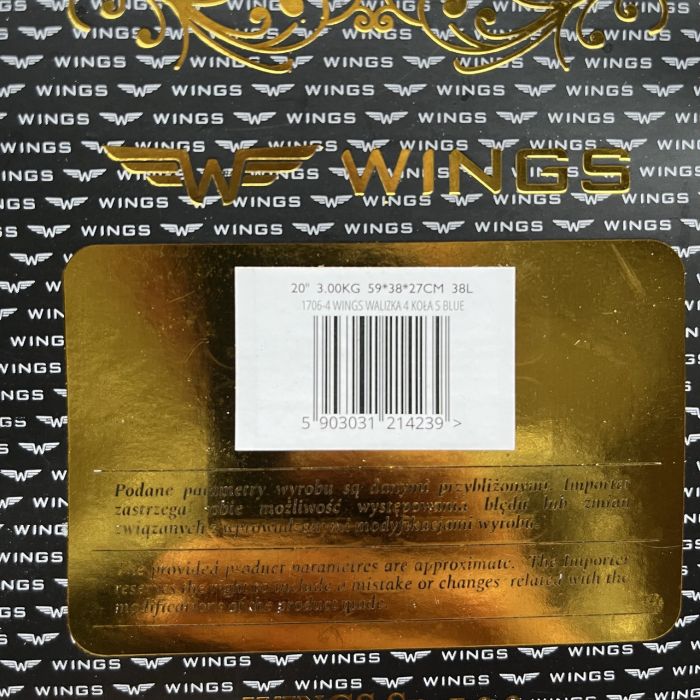 Валіза тканинна мала Wings 1706 S Синій