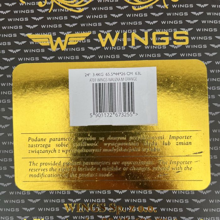 Валіза дорожня середня Wings AT01 M Оранжевий