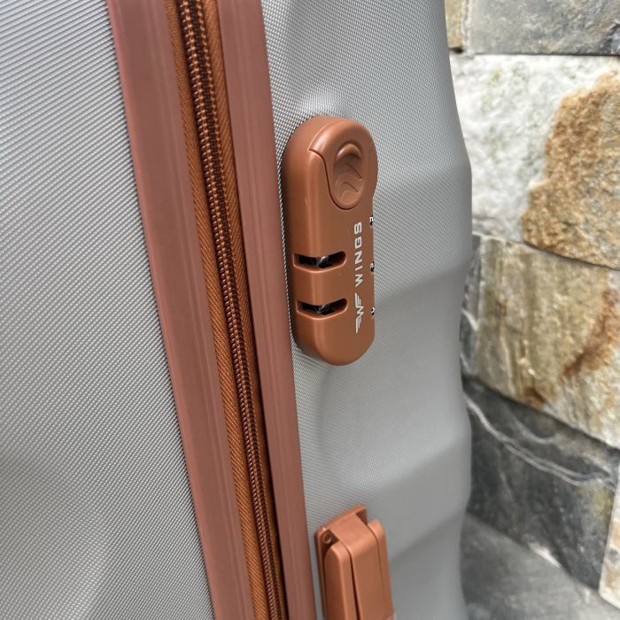 Чемодан дорожный большой Wings 402 L Серебряный