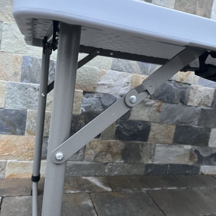 Садовый стол раскладной HTF122B (с регулируемой высотой) 122х60 см Светло-серый