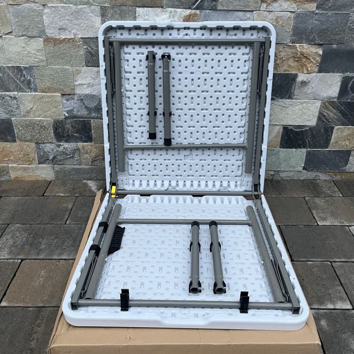 Садовый стол раскладной HTF122A 122х61х74 см Светло-серый