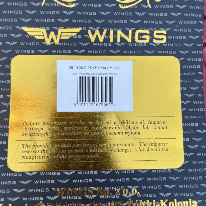 Валіза дорожня велика Wings WN01 L Червоний