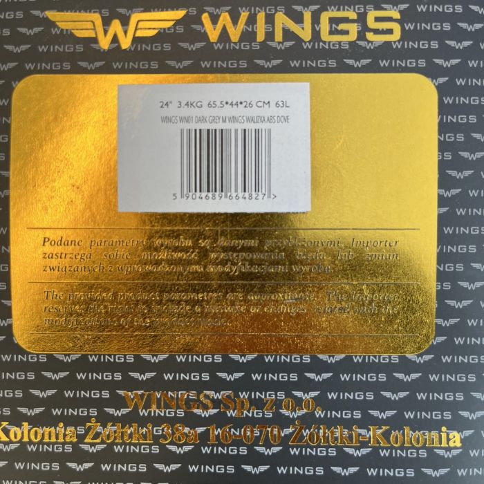 Валіза дорожня середня Wings WN01 M Графітовий