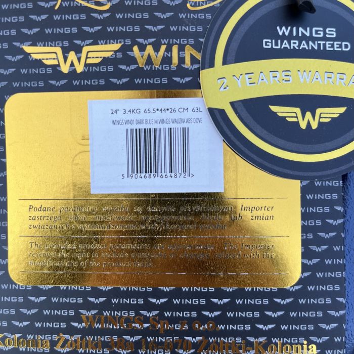 Чемодан дорожный средний Wings WN01 M Синий