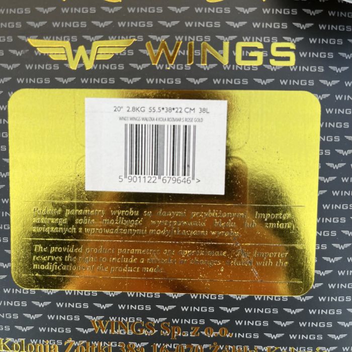 Валіза дорожня мала Wings WN01 S Рожеве золото