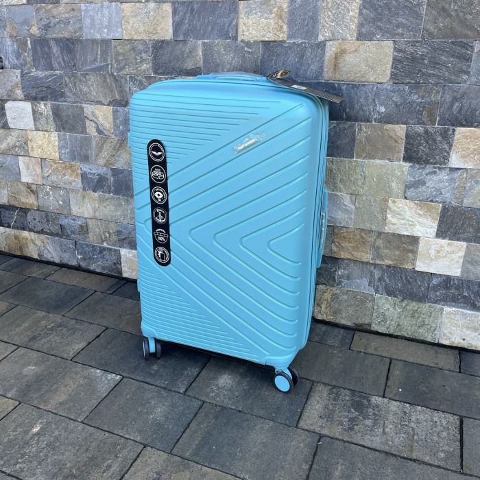 Валіза дорожня велика з поліпропілену Wings DQ181-05 L Блакитний (Macaron blue)