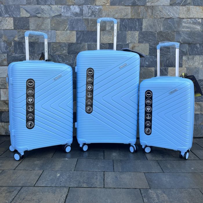 Валіза дорожня велика з поліпропілену Wings DQ181-05 L Світло-синій (Light blue)