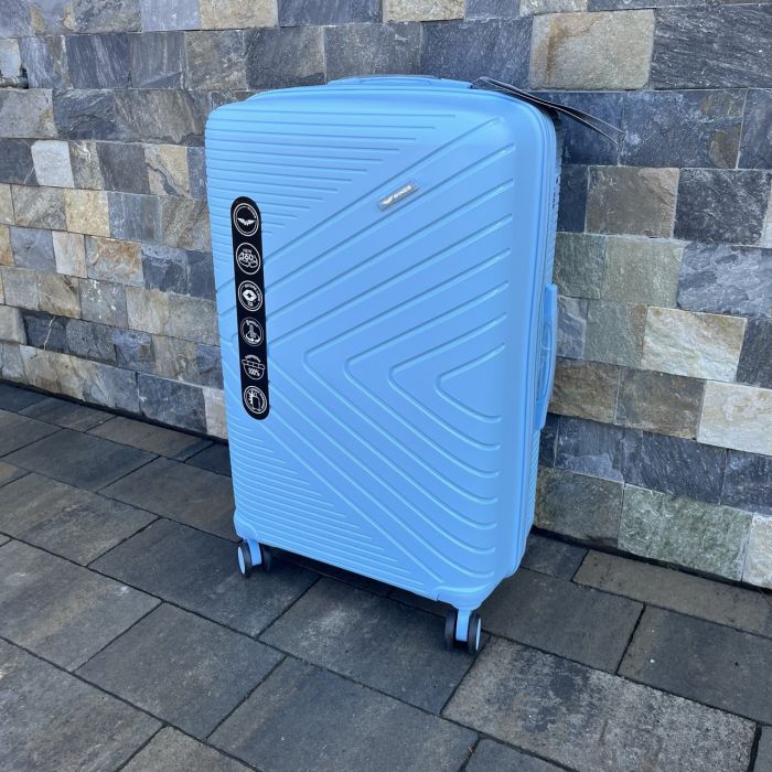 Чемодан дорожный большой из полипропилена Wings DQ181-05 L Светло-синий (Light blue)