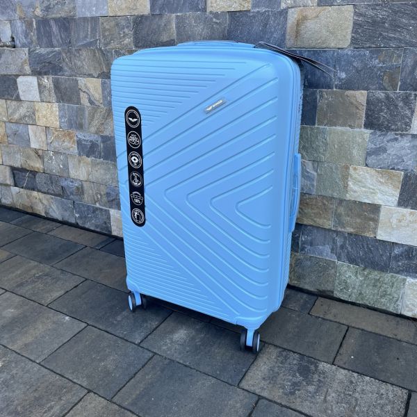 Валіза дорожня велика з поліпропілену Wings DQ181-05 L Світло-синій (Light blue)