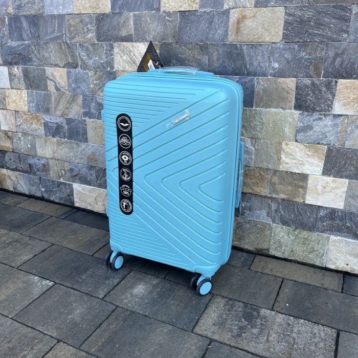 Чемодан дорожный средний из полипропилена Wings DQ181-05 M Голубой (Macaron blue)
