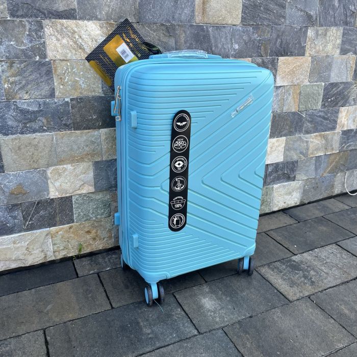 Валіза дорожня середня з поліпропілену Wings DQ181-05 M Блакитний (Macaron blue)