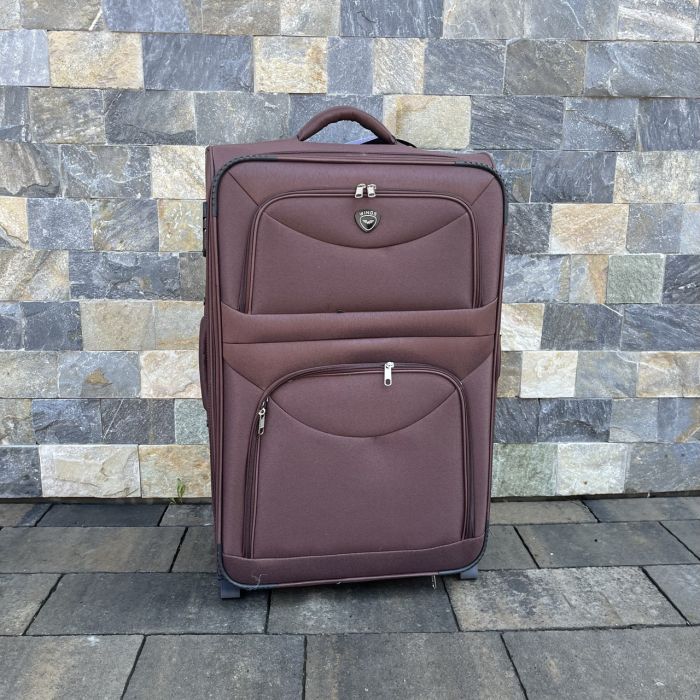 Чемодан тканевый большой на 2 колесах Wings 6802 L Коричневый